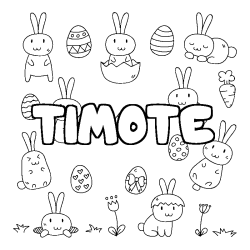 Coloring page first name TIMOTE - Easter background