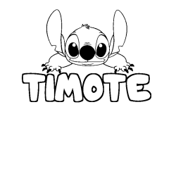 Coloring page first name TIMOTE - Stitch background