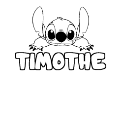 Coloring page first name TIMOTHE - Stitch background