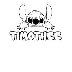 Coloring page first name TIMOTHEE - Stitch background