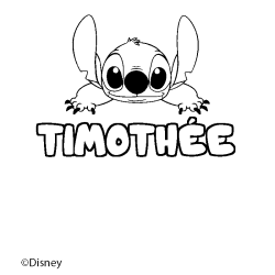 Coloring page first name TIMOTHÉE - Stitch background