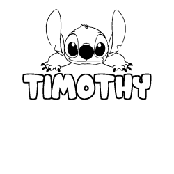 Coloring page first name TIMOTHY - Stitch background