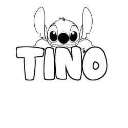 Coloring page first name TINO - Stitch background