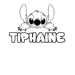 Coloring page first name TIPHAINE - Stitch background