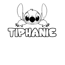 Coloring page first name TIPHANIE - Stitch background