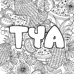 TYA - Fruits mandala background coloring