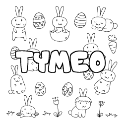Coloring page first name TYMEO - Easter background