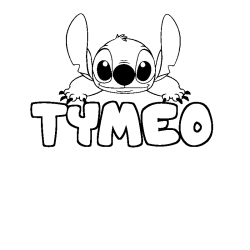 Coloring page first name TYMEO - Stitch background