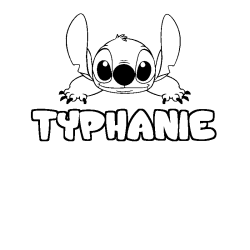 Coloring page first name TYPHANIE - Stitch background