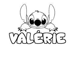 Coloring page first name VALÉRIE - Stitch background