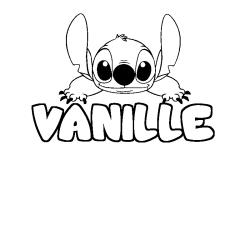 Coloring page first name VANILLE - Stitch background