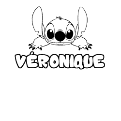 Coloring page first name VÉRONIQUE - Stitch background