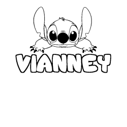Coloring page first name VIANNEY - Stitch background