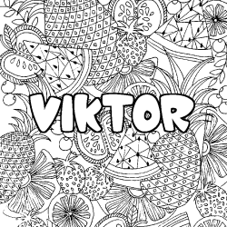 VIKTOR - Fruits mandala background coloring