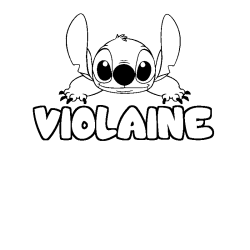 Coloring page first name VIOLAINE - Stitch background