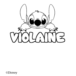 Coloring page first name VIOLAINE - Stitch background