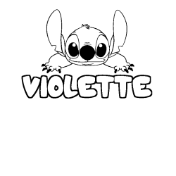 Coloring page first name VIOLETTE - Stitch background