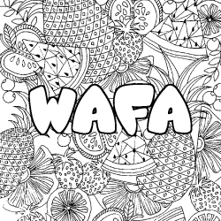 WAFA - Fruits mandala background coloring