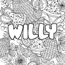 WILLY - Fruits mandala background coloring