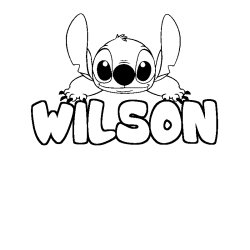 Coloring page first name WILSON - Stitch background