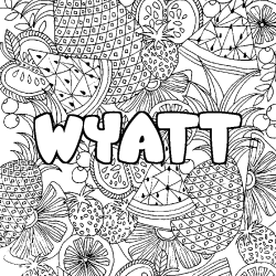 WYATT - Fruits mandala background coloring