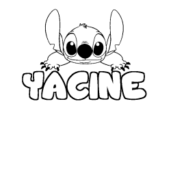 Coloring page first name YACINE - Stitch background