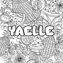 YAELLE - Fruits mandala background coloring