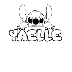 Coloring page first name YAELLE - Stitch background