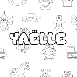 Coloring page first name YAËLLE - Toys background
