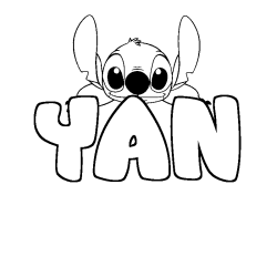 Coloring page first name YAN - Stitch background