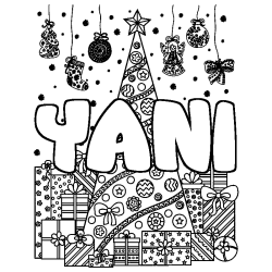 YANI - Christmas tree and presents background coloring