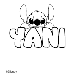 Coloring page first name YANI - Stitch background