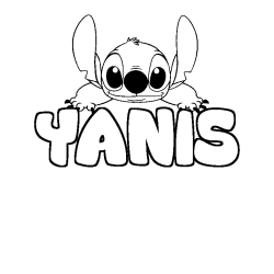 Coloring page first name YANIS - Stitch background