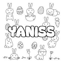 Coloring page first name YANISS - Easter background