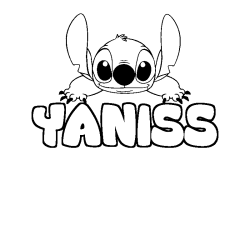 Coloring page first name YANISS - Stitch background
