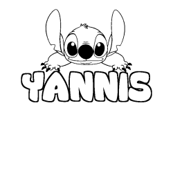 Coloring page first name YANNIS - Stitch background