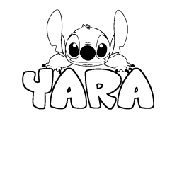 Coloring page first name YARA - Stitch background