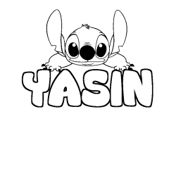 Coloring page first name YASIN - Stitch background