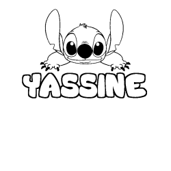 Coloring page first name YASSINE - Stitch background