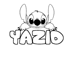 Coloring page first name YAZID - Stitch background