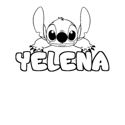 Coloring page first name YELENA - Stitch background