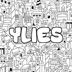 Coloring page first name YLIES - City background