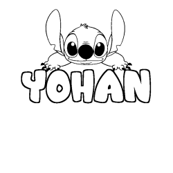 Coloring page first name YOHAN - Stitch background