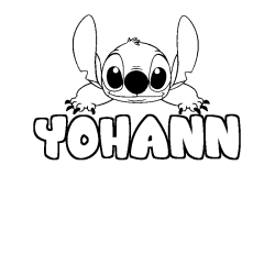 Coloring page first name YOHANN - Stitch background