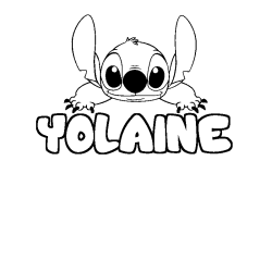 Coloring page first name YOLAINE - Stitch background