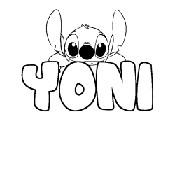 Coloring page first name YONI - Stitch background