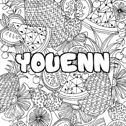 YOUENN - Fruits mandala background coloring