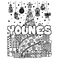 YOUN&Egrave;S - Christmas tree and presents background coloring