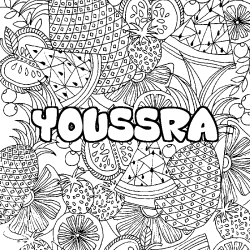 YOUSSRA - Fruits mandala background coloring