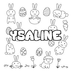 Coloring page first name YSALINE - Easter background